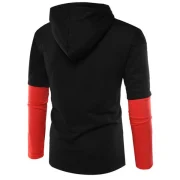 Color Block Zip Hem Hoodie - Black Fansmadedirect