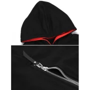 Color Block Zip Hem Hoodie - Black Fansmadedirect