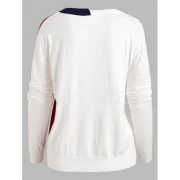 Color-blocking High Low Pullover Knitwear - Fansmadedirect