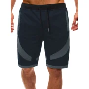 Color Spliced Decoration Drawstring Shorts - Cadetblue Fansmadedirect