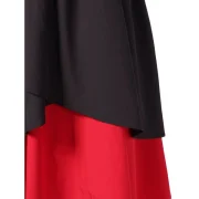 Color Trim Long Dress with Zipper - Black Fansmadedirect