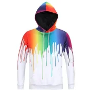 Colorful Painting Dripping Print Pouch Pocket Hoodie - Multi-j Fansmadedirect