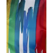 Colorful Painting Splatter Print Hidden Button Shirt - White Fansmadedirect