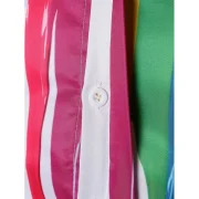 Colorful Painting Splatter Print Hidden Button Shirt - White Fansmadedirect