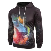 Colorful Printed Pouch Pocket Pullover Hoodie - Fansmadedirect