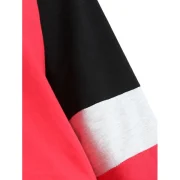 Contrast Color Drawstring weatshirt - Red Fansmadedirect