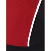 Contrast Color Turtleneck Sweatshirt - Red Wine Fansmadedirect