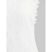 coop Collar leeveless ee-Through Crochet Tunic - White Fansmadedirect