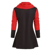 Cowl Neck Santa Claus ock Buttons Christmas Top - Red Fansmadedirect