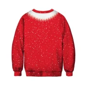Crew Neck 3D Christmas Body Printed Sweatshirt - Lava Red Fansmadedirect