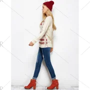 Crew Neck Letter Christmas Sweater - Palomino Fansmadedirect