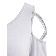 Criss Cross leeve Round Neck hift Dress - Light Gray Fansmadedirect