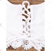 Criss Cross Tie Side Bikini with ace - White Fansmadedirect