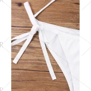 Criss Cross Tie Side Bikini with ace - White Fansmadedirect