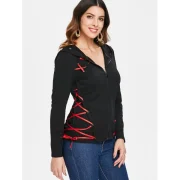 Criss Cross Zip Up Hoodie - Black Fansmadedirect