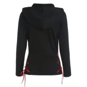 Criss Cross Zip Up Hoodie - Black Fansmadedirect