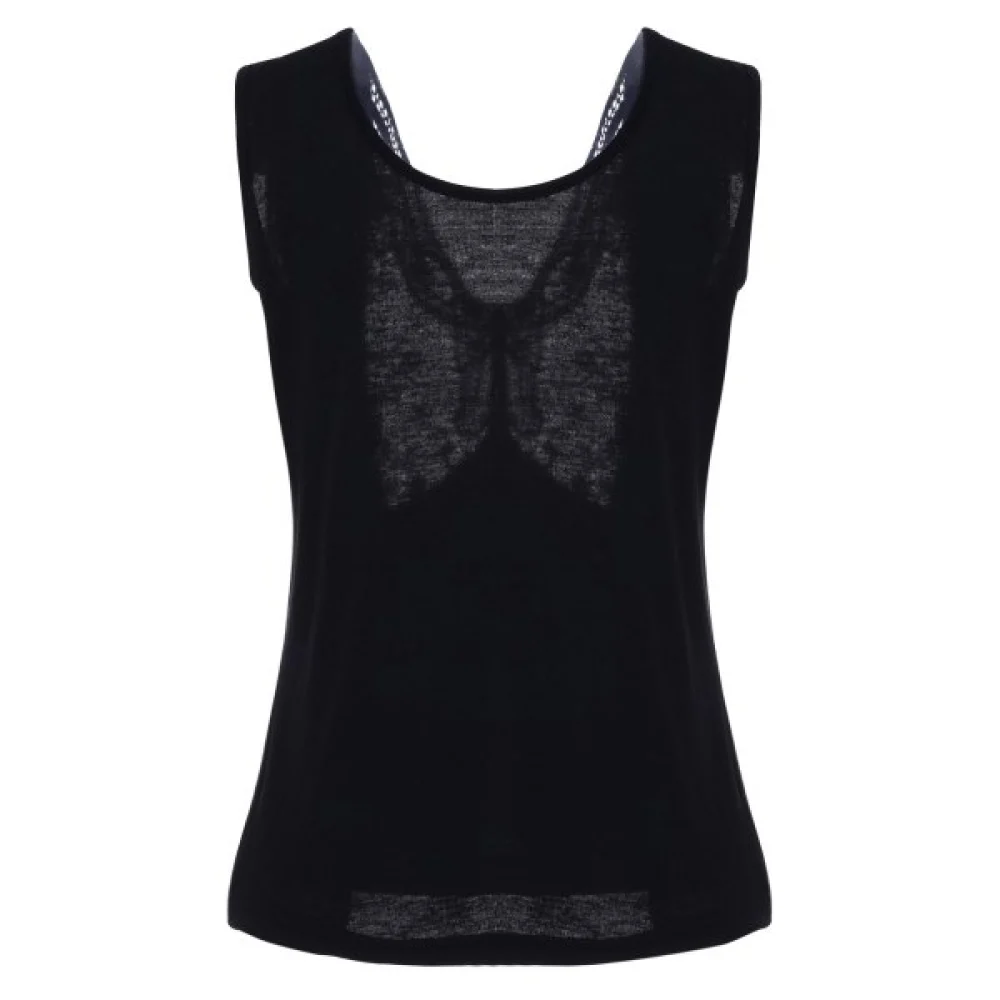 Crochet Lace Back Tank Top - Black Fansmadedirect