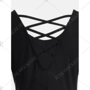 Cross Back Bat Print Fit and Flare Dress - Black Fansmadedirect