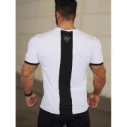 Crown Design Color Block Spliced Ringer T-shirt - White Fansmadedirect