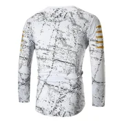 Curved Hem Ink Dots Background Abstract Cow Head Print T-shirt - White Fansmadedirect