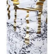 Curved Hem Ink Dots Background Abstract Cow Head Print T-shirt - White Fansmadedirect