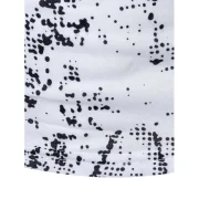 Curved Hem Ink Dots Background Abstract Cow Head Print T-shirt - White Fansmadedirect