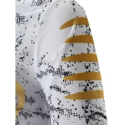 Curved Hem Ink Dots Background Abstract Cow Head Print T-shirt - White Fansmadedirect