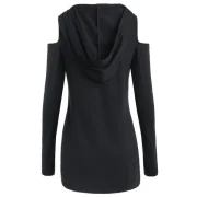 Cut Out houlder Hoodie - Black Fansmadedirect