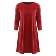 Cut Out ong Sleeve T-shirt Dress - Red Wine Fansmadedirect