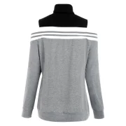 Cut Out Shoulder Panel Sweatshirt - Gray Goose Fansmadedirect