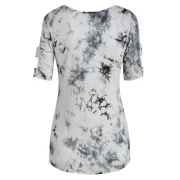 Cut Out Tie Dye Short Sleeve T Shirt - ulti-a Fansmadedirect