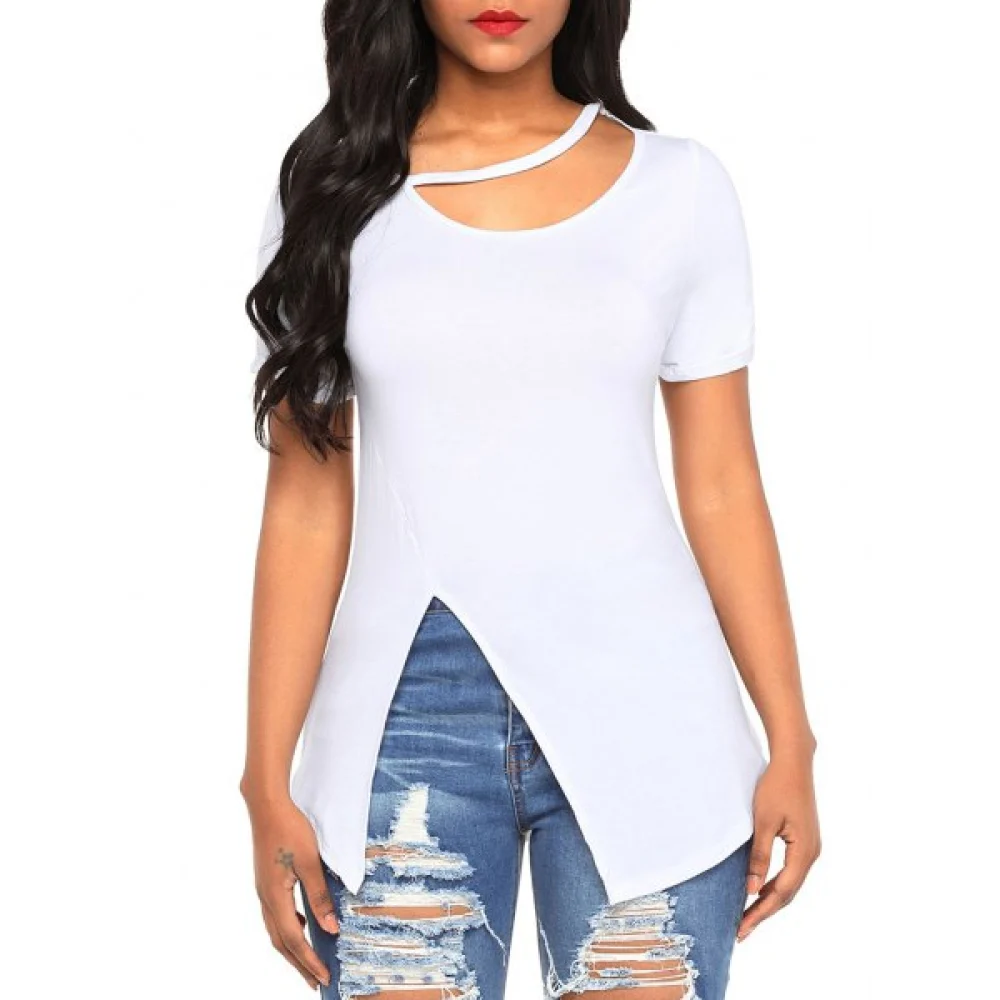 Cutout lit Front T-shirt - White Fansmadedirect