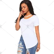Cutout lit Front T-shirt - White Fansmadedirect