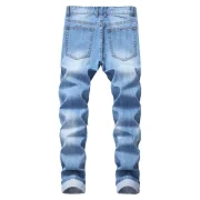 Destroyed Design Casual Flanging Jeans - Jeans Blue Fansmadedirect