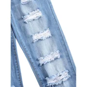 Destroyed Design Casual Flanging Jeans - Jeans Blue Fansmadedirect