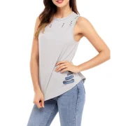 Distressed ide lit Tank Top - Gray Fansmadedirect