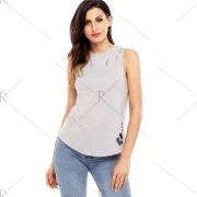 Distressed ide lit Tank Top - Gray Fansmadedirect
