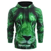 Drawstring 3D Lion Print Hoodie - Fansmadedirect