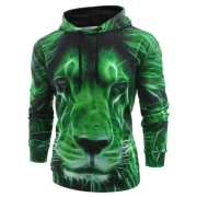 Drawstring 3D Lion Print Hoodie - Fansmadedirect
