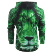 Drawstring 3D Lion Print Hoodie - Fansmadedirect