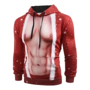 Drawstring Christmas Human Body Print Hoodie - Fansmadedirect
