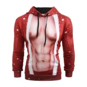 Drawstring Christmas Human Body Print Hoodie - Fansmadedirect