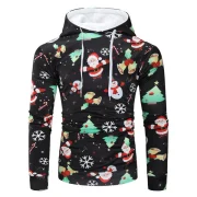 Drawstring Christmas Theme Printed Hoodie - Fansmadedirect