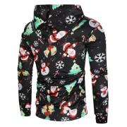 Drawstring Christmas Theme Printed Hoodie - Fansmadedirect