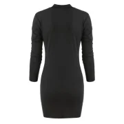 Drawstring Ruched Mini Sheath Dress - Black Fansmadedirect