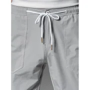 Drawstring Solid Color Jogger Pants - ight Gray Fansmadedirect