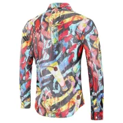 Drink Painting Print Covered Button Shirt - Fansmadedirect