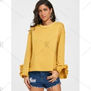 Drop houlder Flounced T-shirt - Ginger Fansmadedirect