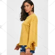 Drop houlder Flounced T-shirt - Ginger Fansmadedirect