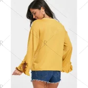 Drop houlder Flounced T-shirt - Ginger Fansmadedirect